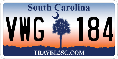 SC license plate VWG184