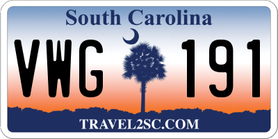 SC license plate VWG191