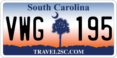 SC license plate VWG195