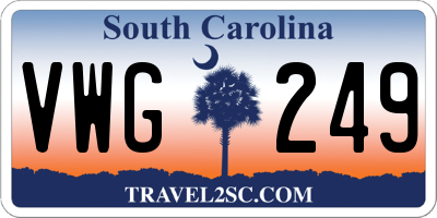 SC license plate VWG249