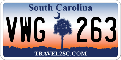 SC license plate VWG263