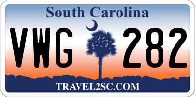 SC license plate VWG282