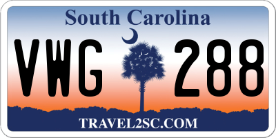 SC license plate VWG288
