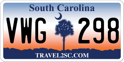 SC license plate VWG298