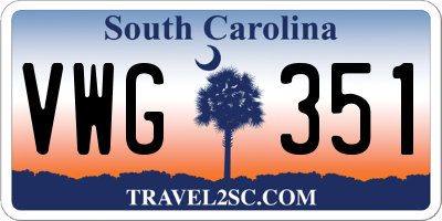 SC license plate VWG351