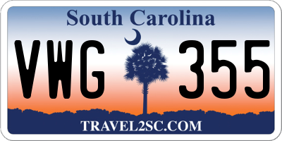 SC license plate VWG355