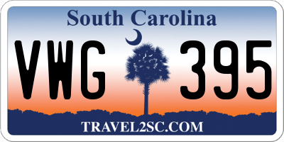 SC license plate VWG395