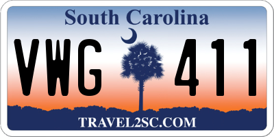 SC license plate VWG411