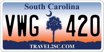 SC license plate VWG420