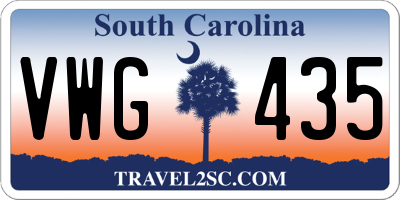 SC license plate VWG435