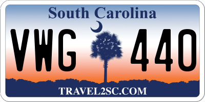 SC license plate VWG440