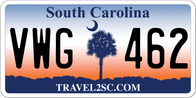 SC license plate VWG462