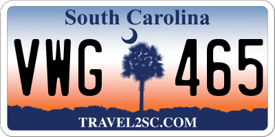 SC license plate VWG465