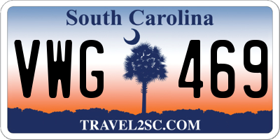 SC license plate VWG469