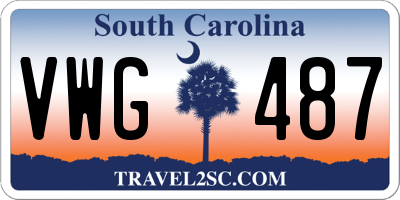 SC license plate VWG487