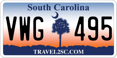 SC license plate VWG495
