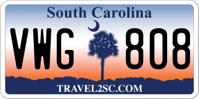 SC license plate VWG808