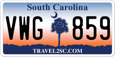 SC license plate VWG859