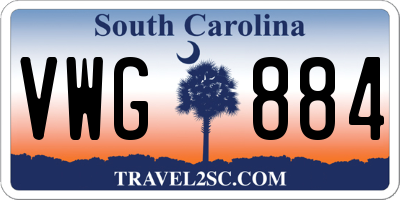 SC license plate VWG884