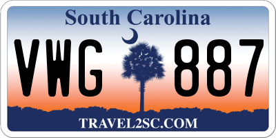 SC license plate VWG887