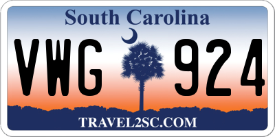 SC license plate VWG924