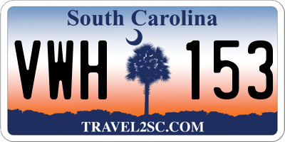 SC license plate VWH153