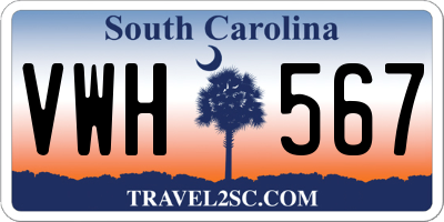 SC license plate VWH567