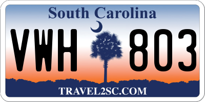 SC license plate VWH803