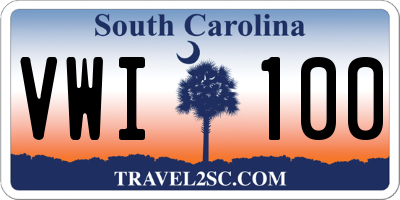 SC license plate VWI100