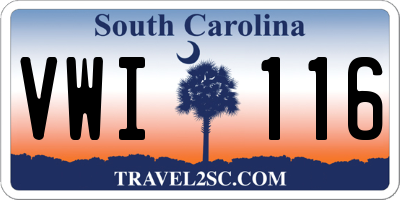 SC license plate VWI116
