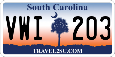 SC license plate VWI203