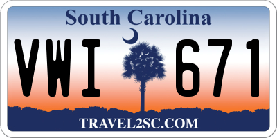SC license plate VWI671