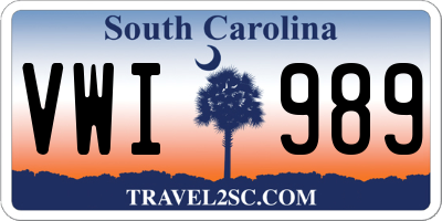 SC license plate VWI989