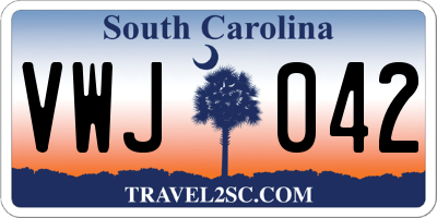 SC license plate VWJ042