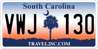SC license plate VWJ130
