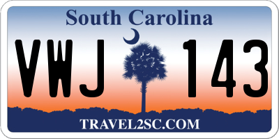 SC license plate VWJ143