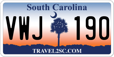 SC license plate VWJ190
