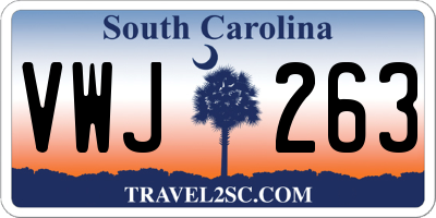 SC license plate VWJ263