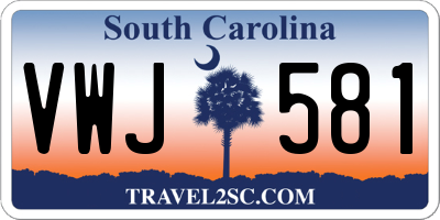 SC license plate VWJ581