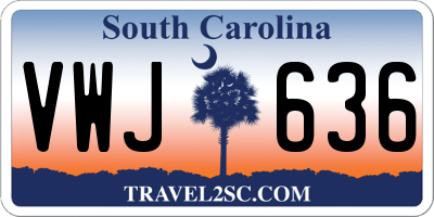 SC license plate VWJ636