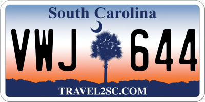 SC license plate VWJ644