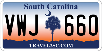 SC license plate VWJ660