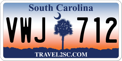 SC license plate VWJ712