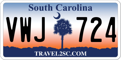 SC license plate VWJ724