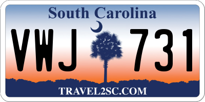 SC license plate VWJ731