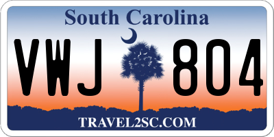 SC license plate VWJ804