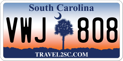 SC license plate VWJ808