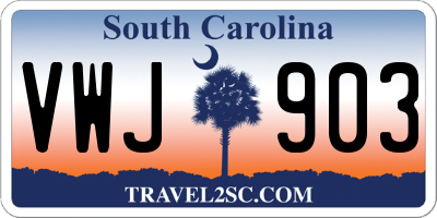 SC license plate VWJ903