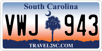 SC license plate VWJ943
