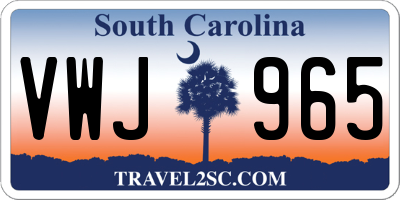 SC license plate VWJ965